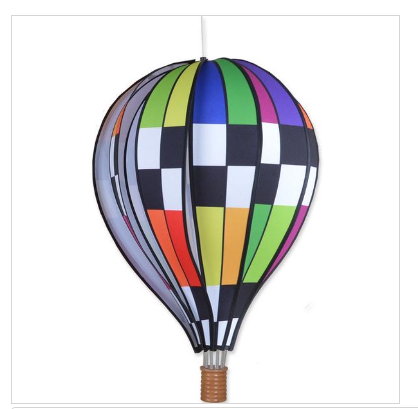 22 In. Hot Air Balloon – Checkered Rainbow